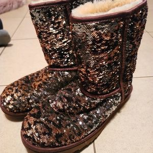 Ugg sequin leopard boots